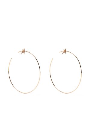Diane Kordas 18kt rose gold Star diamond hoop earrings