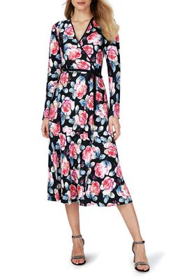Diane von Furstenberg Anika Long Sleeve Wrap Dress in Fortune Rose Med