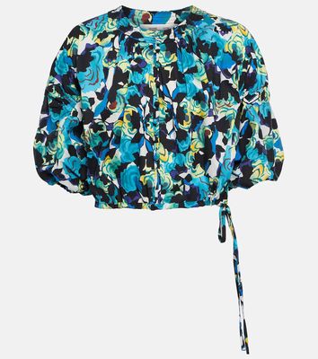 Diane von Furstenberg Dario floral cotton-blend top