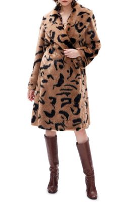Diane von Furstenberg Merida Faux Fur Coat in Giant Tiger