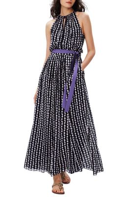Diane von Furstenberg Miriam Sleeveless Print Dress in Shibori Dot Sm Black