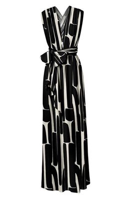DIARRABLU Mailys Hera Print Convertible Dress in Black