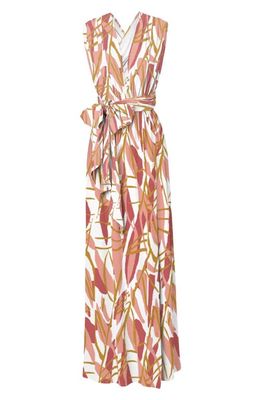 DIARRABLU Mailys Rose Blossom Print Convertible Dress in Pink