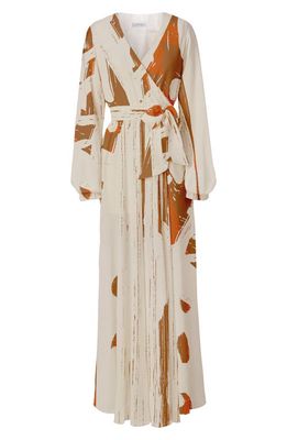 DIARRABLU Marieme Long Sleeve Wrap Dress in Cream
