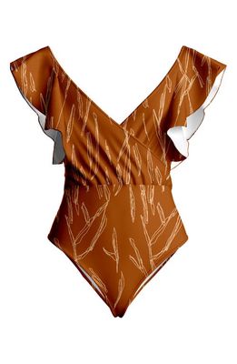 DIARRABLU Nabu Rust Scribble One-Piece Swimsuit
