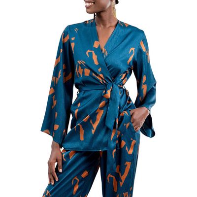 DIARRABLU Yraf Bracelet Sleeve Wrap Jacket in Blue 