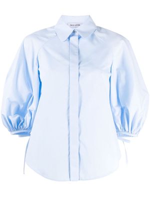 Dice Kayek balloon-sleeve cotton shirt - Blue