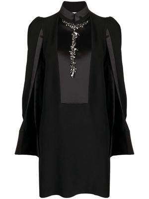 Dice Kayek crystal-embellished panelled minidress - Black