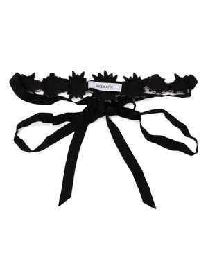 Dice Kayek crystal-embellished self-tie belt - Black