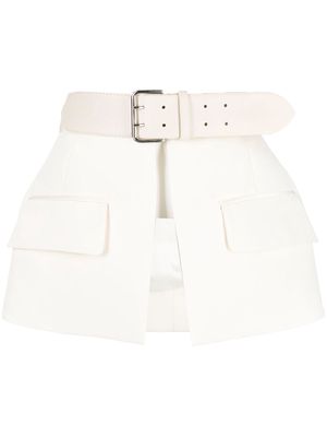 Dice Kayek High-waisted peplum belt skirt - Neutrals
