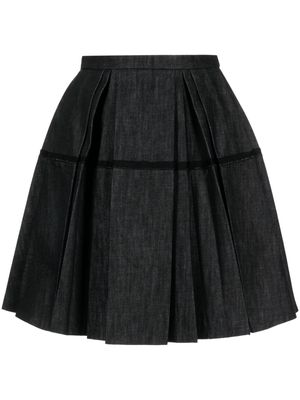 Dice Kayek high-waisted pleated denim skirt - Black