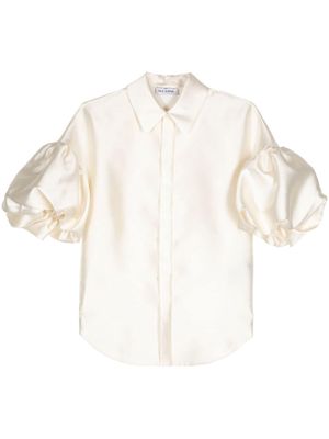 Dice Kayek puff-sleeve button-down shirt - White