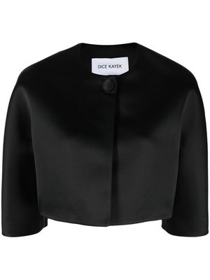 Dice Kayek round-shoulder cropped jacket - Black