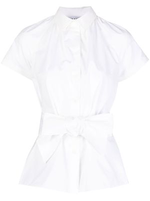 Dice Kayek short-sleeve belted-waist blouse - White