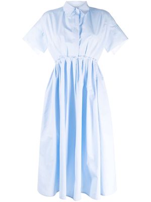 Dice Kayek short-sleeve cotton midi shirtdress - Blue