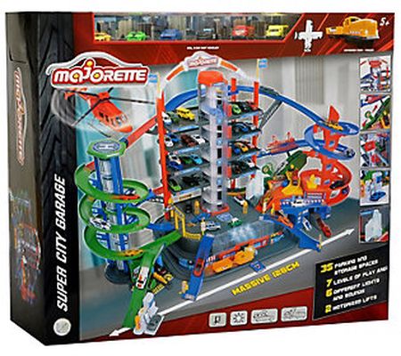 Dickie Toys Super City Garage Playset With 6 Di e-Cast Cars