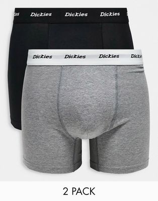 Dickies 2 pack trunk boxers in black and gray multipack