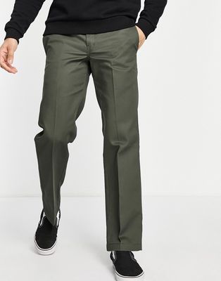 Dickies 873 work pants in khaki slim straight fit - MGREEN