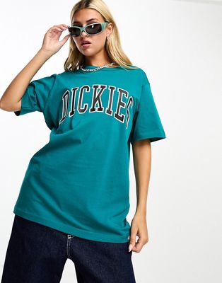 Dickies aitkin varsity logo t-shirt in teal-Blue