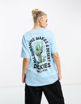 Dickies badger mountain cactus back print t-shirt in sky blue exclusive to ASOS