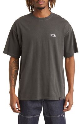 Dickies Bandon Embroidered Cotton T-Shirt in Black Pigment Wash