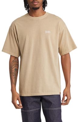 Dickies Bandon Embroidered Cotton T-Shirt in Desert Sand Pigment Wash