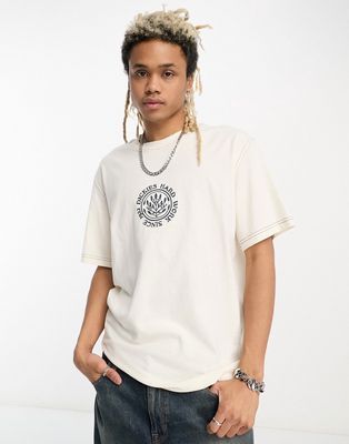 Dickies beavertown t-shirt with contrast stitch embroidery in off white