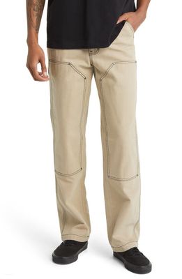 Dickies Contrast Stitch Double Knee Cotton Duck Canvas Pants in Stonewsh Desert Sand/Black