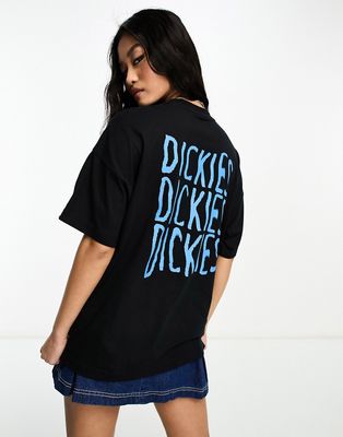 Dickies creswell T-shirt with wavy back print in black