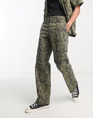 Dickies drewsey work pants in digital camo print - part of a set-Green