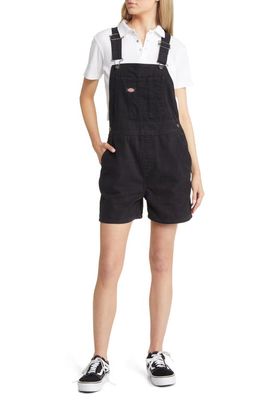 Dickies Duck Canvas Shortalls in Stonewashed Black