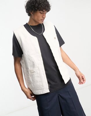 Dickies duck canvas vest in white