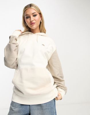 Dickies eddyville color block hoodie in off white