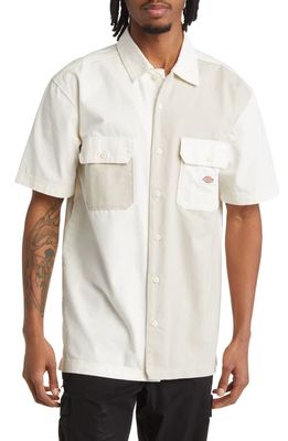 Dickies Eddyville Short Sleeve Button-Up Shirt in Ivory Multi