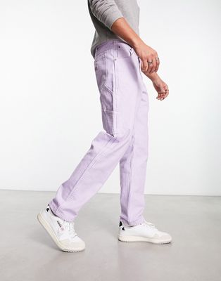 Dickies garyville hickory carpenter jeans in lilac-Purple
