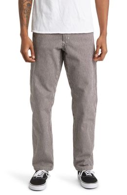 Dickies Garyville Hickory Stripe Straight Leg Carpenter Pants in Ecru/Brown