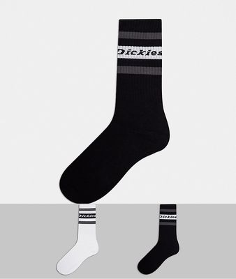 Dickies Genola 2-pack socks in black/white