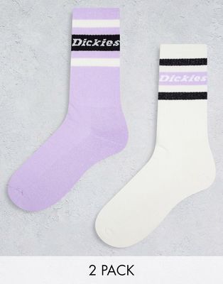 Dickies genola striped socks in purple 2 pack