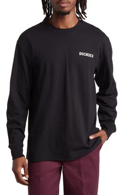 Dickies Hays Logo Graphic Long Sleeve T-Shirt in Knit Black