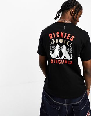 Dickies kerby wolf back print T-shirt in black