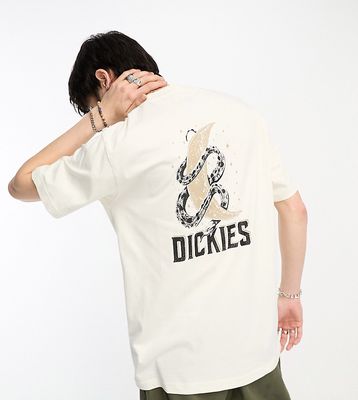 Dickies lake oswego moon snake back print t-shirt in off white exclusive to ASOS