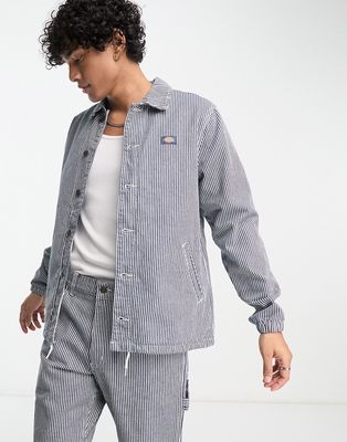 Dickies oakport hickory striped jacket in blue-Navy