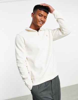 Dickies Oakport quarter zip sweatshirt in off-white