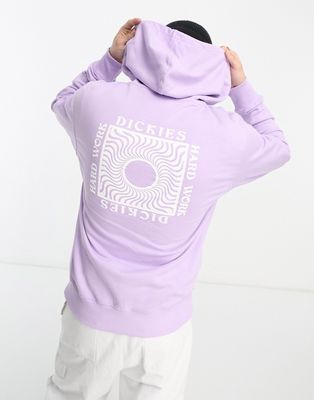 Dickies oatfield back print hoodie in lilac-Purple