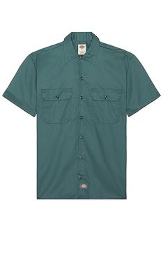 Dickies Original Twill Short Sleeve Work Shirt in Teal