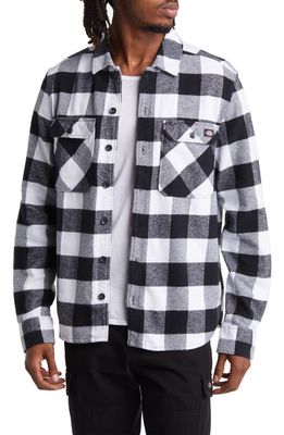 Dickies Sacramento Plaid Button-Up Shirt in Black