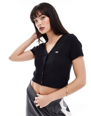 Dickies short sleeve Emporia cardigan in black