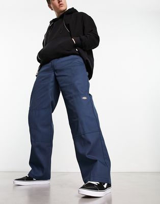 Dickies straight fit double knee work chino pants in blue