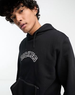 Dickies west vale hoodie with embroidered logo in black