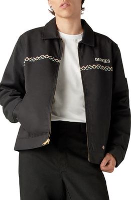 Dickies Wichita Embroidered Twill Workwear Jacket in Black